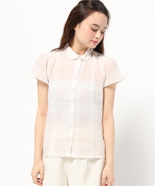 earth music&ecology（アースミュージックアンドエコロジー）の「【2016Summer】フレアスリーブチェックブラウス（シャツ/ブラウス・レディース・ブラック/ライトピンク/ベージュ・MEDIUM/SMALL）」の4枚目の写真