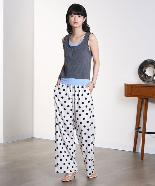 ROSE BUD(ローズバッド)の「POLKA DOT PANTS(その他パンツ・レディース・グリーン/ホワイト・ONE SIZE)」の6枚目の写真
