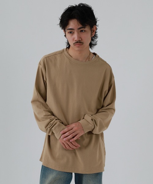 OMNES(オムネス)の「製品洗い 無地長袖Tシャツ(Tシャツ/カットソー・レディース・ブラウン/ピンク/ベージュ・XL/WOMENS S/L/WOMENS L/WOMENS M)」の2枚目の写真