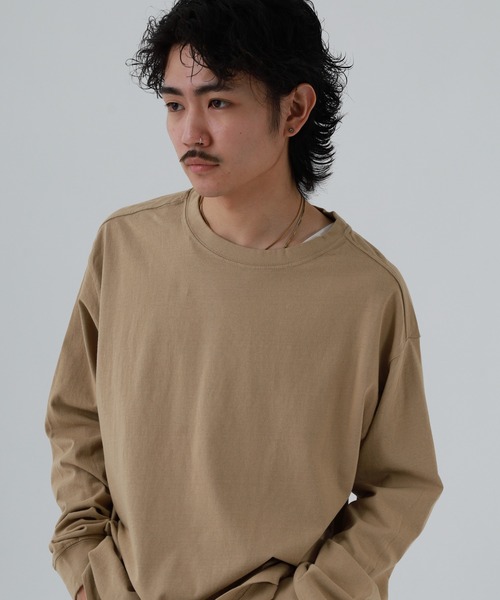 OMNES(オムネス)の「製品洗い 無地長袖Tシャツ(Tシャツ/カットソー・レディース・ブラウン/ピンク/ベージュ・XL/WOMENS S/L/WOMENS L/WOMENS M)」の4枚目の写真