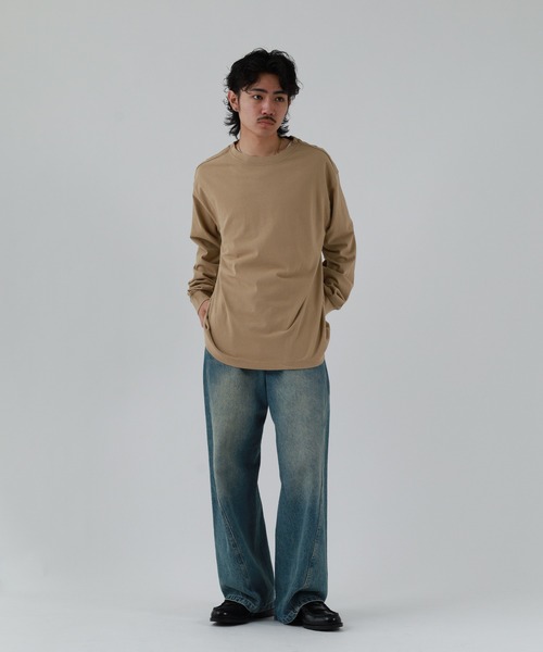 OMNES(オムネス)の「製品洗い 無地長袖Tシャツ(Tシャツ/カットソー・レディース・ブラウン/ピンク/ベージュ・XL/WOMENS S/L/WOMENS L/WOMENS M)」の8枚目の写真