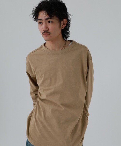 OMNES(オムネス)の「製品洗い 無地長袖Tシャツ(Tシャツ/カットソー・レディース・ブラウン/ピンク/ベージュ・XL/WOMENS S/L/WOMENS L/WOMENS M)」の6枚目の写真
