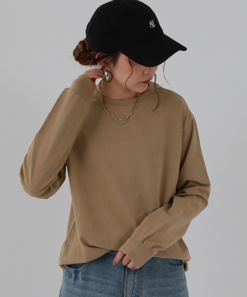 OMNES(オムネス)の「製品洗い 無地長袖Tシャツ(Tシャツ/カットソー・レディース・ブラウン/ピンク/ベージュ・XL/WOMENS S/L/WOMENS L/WOMENS M)」の9枚目の写真