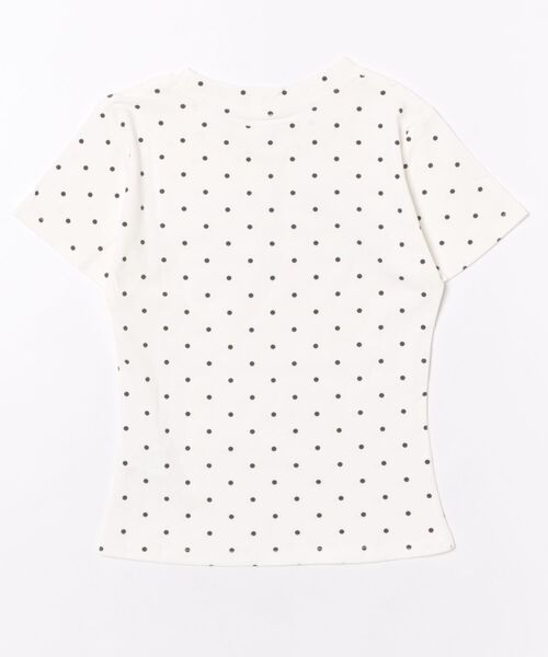AsheKsha(アシクシャ)の「ハートと水玉模様のアルファベットプリント半袖Tシャツ(Tシャツ/カットソー・レディース・ホワイト・M)」の5枚目の写真