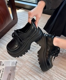 厚底レースアップローファー