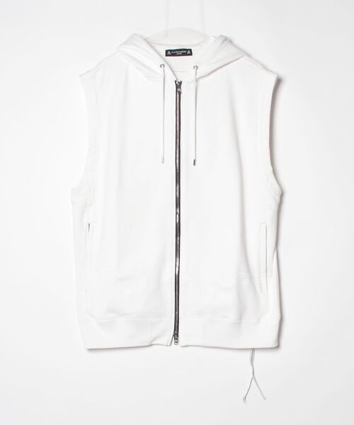 mastermind JAPAN(マスターマインド)の「FOILED SLEEVELESS HOODIE(パーカー・メンズ・ホワイト/ブラック・XL)」の1枚目の写真