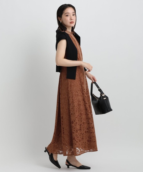 Andemiu(アンデミュウ)の「レースシャツワンピース1032178(ワンピース・レディース・ブラウン/ブラック・FREE)」の18枚目の写真