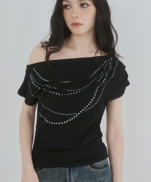 ENVYM(アンビー)の「オフショルストーントップス(Tシャツ/カットソー・レディース・ブラック/ホワイト/グリーン・FREE)」の19枚目の写真