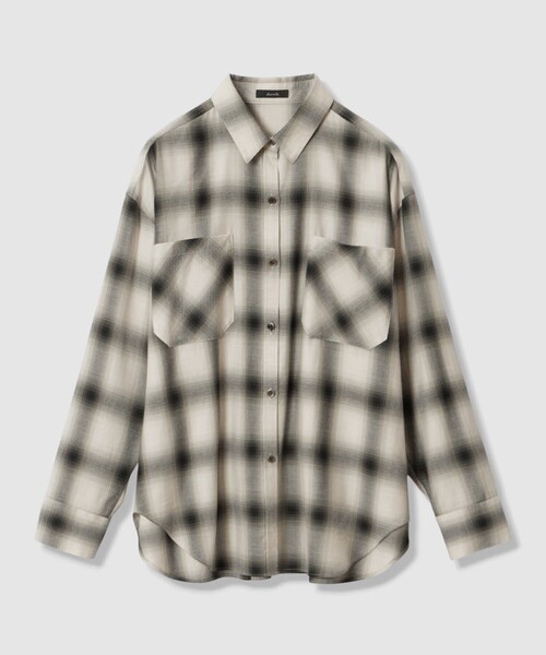 allureville(アルアバイル)の「オンブレーチェックシャツ(シャツ/ブラウス・レディース・ブラック系その他/ブラウン系その他・2)」の9枚目の写真
