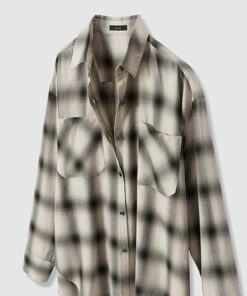 allureville(アルアバイル)の「オンブレーチェックシャツ(シャツ/ブラウス・レディース・ブラック系その他/ブラウン系その他・2)」の11枚目の写真
