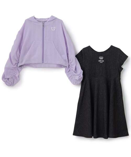 ANNA SUI mini(アナスイ・ミニ)の「シアーブルゾン+半袖ワンピース(ワンピース・キッズ・ラベンダー/ホワイト・140cm/120cm/130cm/160cm/150cm)」の4枚目の写真