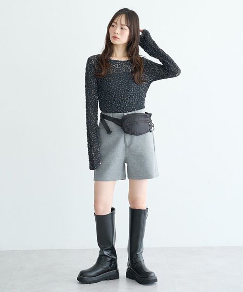 earth music&ecology(アースミュージックアンドエコロジー)の「エアもちショートパンツ(その他パンツ・レディース・ブラック/グレー系その他2・FREE)」の19枚目の写真