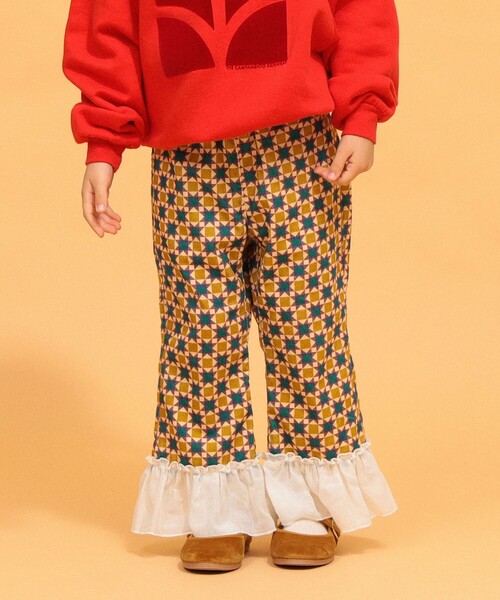 こども ビームス(コドモビームス)の「タイル柄 裾 フリル パンツ 2026FW(90~140cm)(その他パンツ・キッズ・イエロー系その他5/レッド系その他・110/130/100/90/120/140)」の2枚目の写真