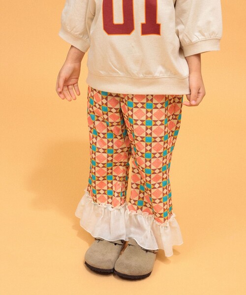 こども ビームス(コドモビームス)の「タイル柄 裾 フリル パンツ 2026FW(90~140cm)(その他パンツ・キッズ・イエロー系その他5/レッド系その他・110/130/100/90/120/140)」の3枚目の写真