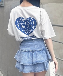 バックハートラメチュニックTシャツ
