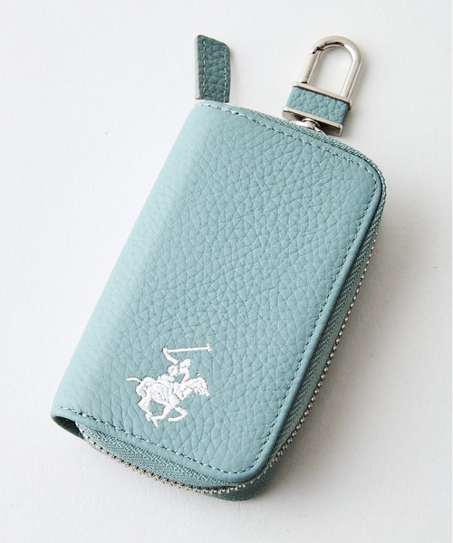 BEVERLY HILLS POLO CLUB（ビバリーヒルズポロクラブ）の「【BEVERLY HILLS POLO CLUB/ビバリーヒルズポロクラブ】【使い勝手の良さとエレガントなデザインが融合】本革キーケース ラウンドファスナー ブランドロゴ エンボス加工 スタイリッシュ ビジネス カジュアル（キーケース/キーアクセサリー・レディース・ベージュ/ピンク/サックスブルー/ブラック・FREE）」の3枚目の写真