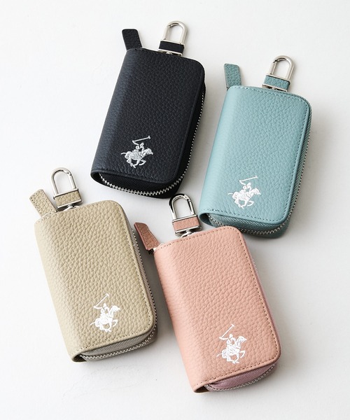 BEVERLY HILLS POLO CLUB（ビバリーヒルズポロクラブ）の「【BEVERLY HILLS POLO CLUB/ビバリーヒルズポロクラブ】【使い勝手の良さとエレガントなデザインが融合】本革キーケース ラウンドファスナー ブランドロゴ エンボス加工 スタイリッシュ ビジネス カジュアル（キーケース/キーアクセサリー・レディース・ベージュ/ピンク/サックスブルー/ブラック・FREE）」の16枚目の写真