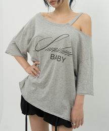 SUNSHINE BABY ASYM TEE_GREY