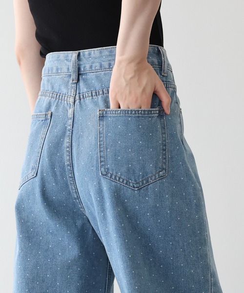 BLUEEAST(ブルーイースト)の「《2サイズ展開》ドットジャガードデニム(デニムパンツ・レディース・ブルー/ネイビー・MEDIUM/LARGE)」の4枚目の写真