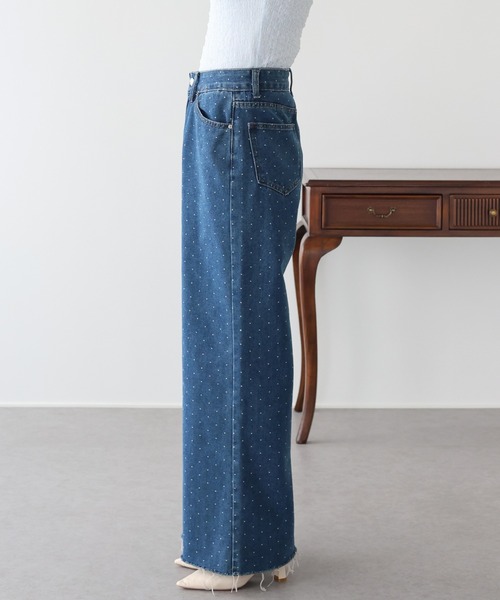 BLUEEAST(ブルーイースト)の「《2サイズ展開》ドットジャガードデニム(デニムパンツ・レディース・ブルー/ネイビー・MEDIUM/LARGE)」の15枚目の写真