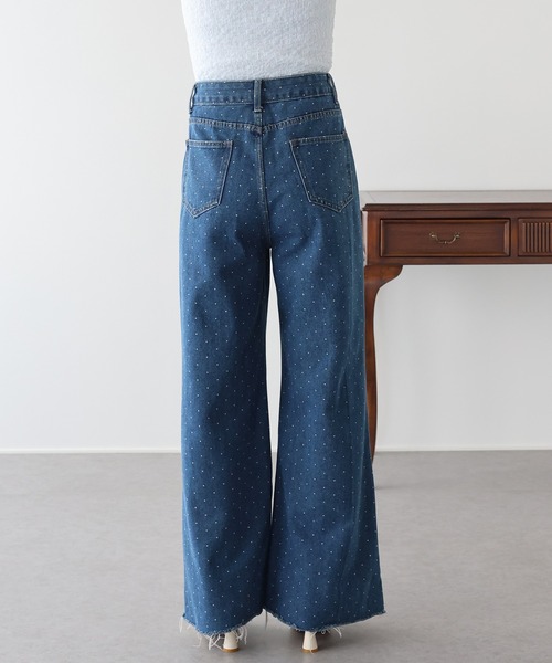 BLUEEAST(ブルーイースト)の「《2サイズ展開》ドットジャガードデニム(デニムパンツ・レディース・ブルー/ネイビー・MEDIUM/LARGE)」の16枚目の写真