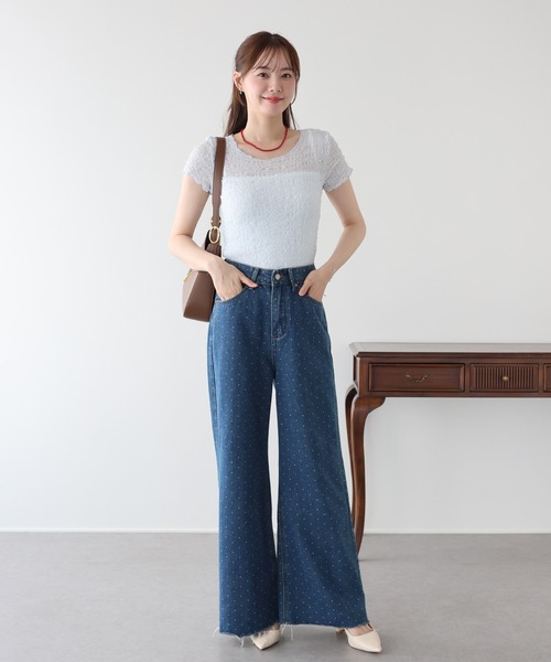 BLUEEAST(ブルーイースト)の「《2サイズ展開》ドットジャガードデニム(デニムパンツ・レディース・ブルー/ネイビー・MEDIUM/LARGE)」の13枚目の写真
