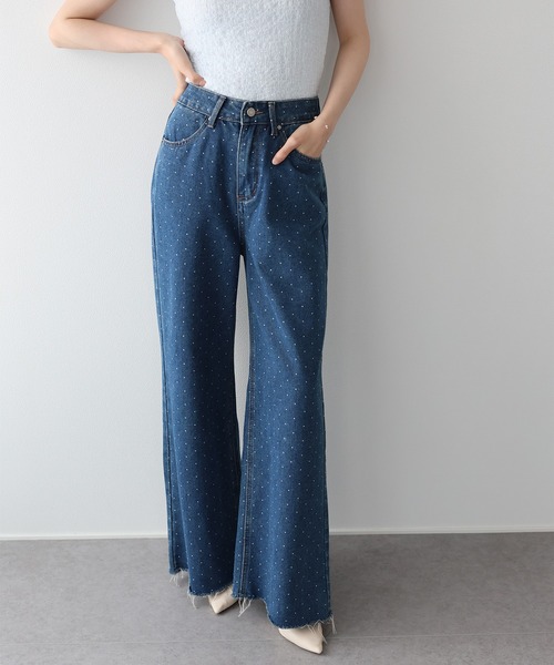 BLUEEAST(ブルーイースト)の「《2サイズ展開》ドットジャガードデニム(デニムパンツ・レディース・ブルー/ネイビー・MEDIUM/LARGE)」の10枚目の写真