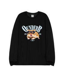 OUNDERR（オアンダーアール）の「MASK_HAMSTER_オーバーサイズ_ロングスリーブ [ブラック]（Tシャツ/カットソー）」
