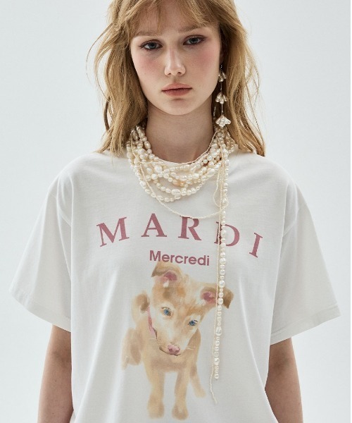 Mardi Mercredi（マルディメクルディ）の「TSHIRT NEZ TOUT ROSE / Tシャツ ネ トゥ ローズ（Tシャツ/カットソー・レディース・ベージュ系2/アイボリー系2/アイボリー系1/ベージュ系1・FREE）」の4枚目の写真