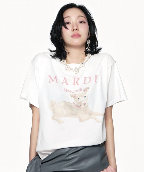 Mardi Mercredi（マルディメクルディ）の「TSHIRT NEZ TOUT ROSE / Tシャツ ネ トゥ ローズ（Tシャツ/カットソー・レディース・ベージュ系2/アイボリー系2/アイボリー系1/ベージュ系1・FREE）」の5枚目の写真