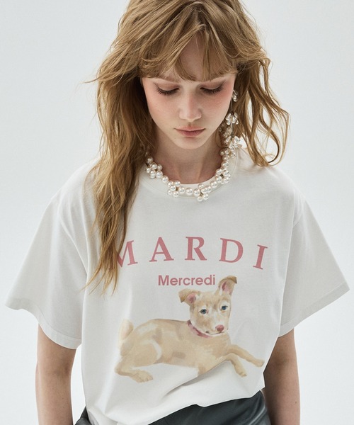 Mardi Mercredi（マルディメクルディ）の「TSHIRT NEZ TOUT ROSE / Tシャツ ネ トゥ ローズ（Tシャツ/カットソー・レディース・ベージュ系2/アイボリー系2/アイボリー系1/ベージュ系1・FREE）」の7枚目の写真