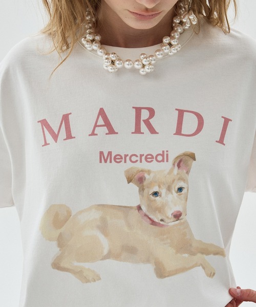 Mardi Mercredi（マルディメクルディ）の「TSHIRT NEZ TOUT ROSE / Tシャツ ネ トゥ ローズ（Tシャツ/カットソー・レディース・ベージュ系2/アイボリー系2/アイボリー系1/ベージュ系1・FREE）」の8枚目の写真