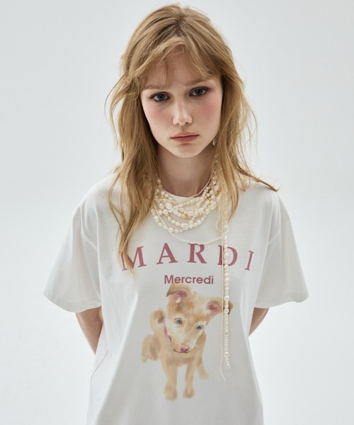 Mardi Mercredi（マルディメクルディ）の「TSHIRT NEZ TOUT ROSE / Tシャツ ネ トゥ ローズ（Tシャツ/カットソー・レディース・ベージュ系2/アイボリー系2/アイボリー系1/ベージュ系1・FREE）」の19枚目の写真