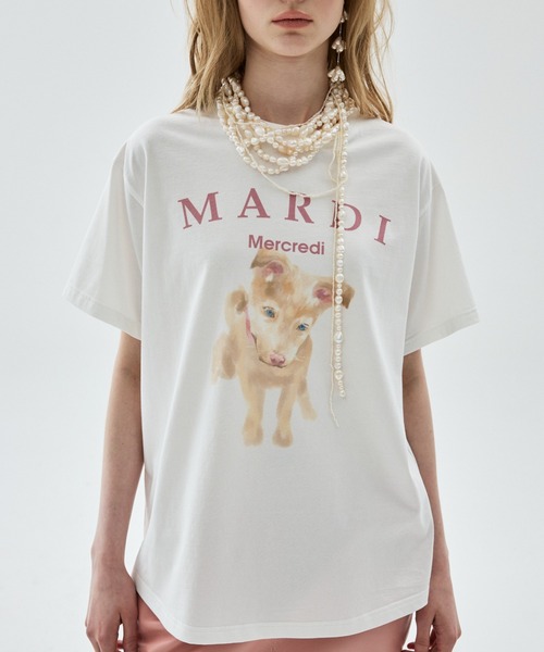 Mardi Mercredi（マルディメクルディ）の「TSHIRT NEZ TOUT ROSE / Tシャツ ネ トゥ ローズ（Tシャツ/カットソー・レディース・ベージュ系2/アイボリー系2/アイボリー系1/ベージュ系1・FREE）」の20枚目の写真
