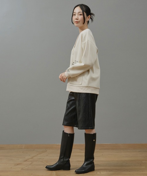 Nunc.(ヌンク)の「エコレザーハーフパンツ(その他パンツ・レディース・ブラック/ダークブラウン・38)」の17枚目の写真