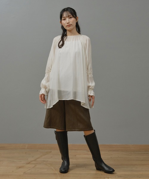 Nunc.(ヌンク)の「エコレザーハーフパンツ(その他パンツ・レディース・ブラック/ダークブラウン・38)」の10枚目の写真