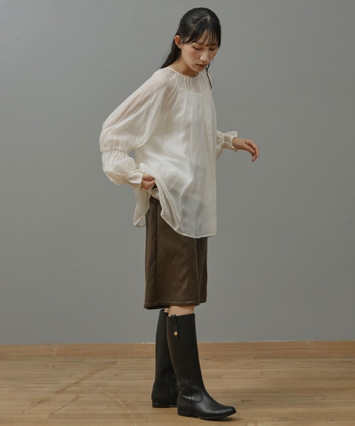 Nunc.(ヌンク)の「エコレザーハーフパンツ(その他パンツ・レディース・ブラック/ダークブラウン・38)」の11枚目の写真