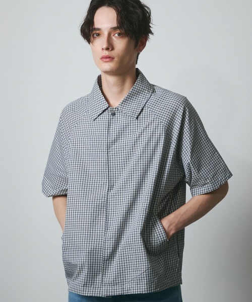 DAZE(デイズ)の「チェック 裾ドローコード ショートスリーブシャツ(シャツ/ブラウス・メンズ・ホワイト系/ブラック系/ネイビー系/ブルー系・SMALL/MEDIUM/LARGE/X-LARGE)」の9枚目の写真