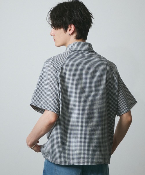 DAZE(デイズ)の「チェック 裾ドローコード ショートスリーブシャツ(シャツ/ブラウス・メンズ・ホワイト系/ブラック系/ネイビー系/ブルー系・SMALL/MEDIUM/LARGE/X-LARGE)」の16枚目の写真