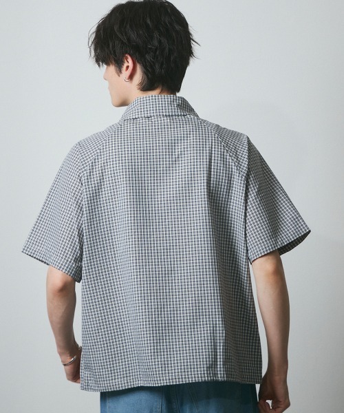 DAZE(デイズ)の「チェック 裾ドローコード ショートスリーブシャツ(シャツ/ブラウス・メンズ・ホワイト系/ブラック系/ネイビー系/ブルー系・SMALL/MEDIUM/LARGE/X-LARGE)」の17枚目の写真