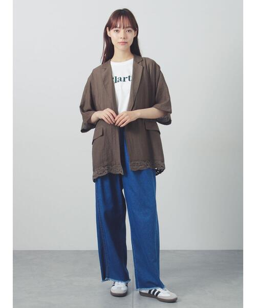 Samansa Mos2(サマンサ モスモス)の「【接触冷感】カーブデニムパンツ(デニムパンツ・レディース・チャコールグレー/ネイビー/ブルー/ベージュ・F)」の20枚目の写真