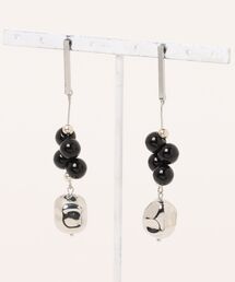 【lea.acc*maamee*】スクエアピアス・シルバー×ブラッククール