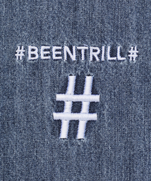 BEENTRILL（ビントリル）の「ライトデニム半袖ワークシャツ（ライトブルー）（その他トップス・レディース・その他・SMALL/MEDIUM/LARGE/X-LARGE）」の4枚目の写真