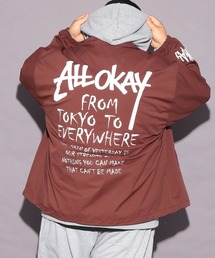 ジャケット メンズ 大きいサイズ フロント×バックプリント スナップボタン コーチジャケット ストリート カジュアル ALL OKAY (オールオーケー)