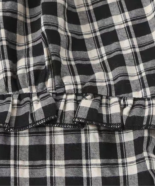 LA POMME petit（ラポミ・プチ）の「Lace Trim Plaid Bow Top/レーストリムチェック柄リボントップス（Tシャツ/カットソー・レディース・チェック・FREE）」の4枚目の写真