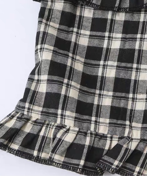 LA POMME petit（ラポミ・プチ）の「Lace Trim Plaid Bow Top/レーストリムチェック柄リボントップス（Tシャツ/カットソー・レディース・チェック・FREE）」の5枚目の写真