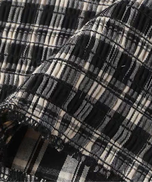 LA POMME petit（ラポミ・プチ）の「Lace Trim Plaid Bow Top/レーストリムチェック柄リボントップス（Tシャツ/カットソー・レディース・チェック・FREE）」の6枚目の写真