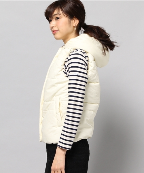 JETSET SOLO PLUS (ジェットセットソロプラス)の「フーデット中綿ベスト(ダウンベスト・レディース・ホワイト/ネイビー・FREE)」の4枚目の写真