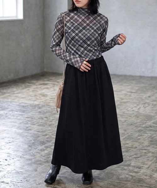 SELECT LEVERY(セレクトリベリー)の「シアーチェックプルオーバー(Tシャツ/カットソー・レディース・ブラック/ブラウン・MEDIUM)」の10枚目の写真