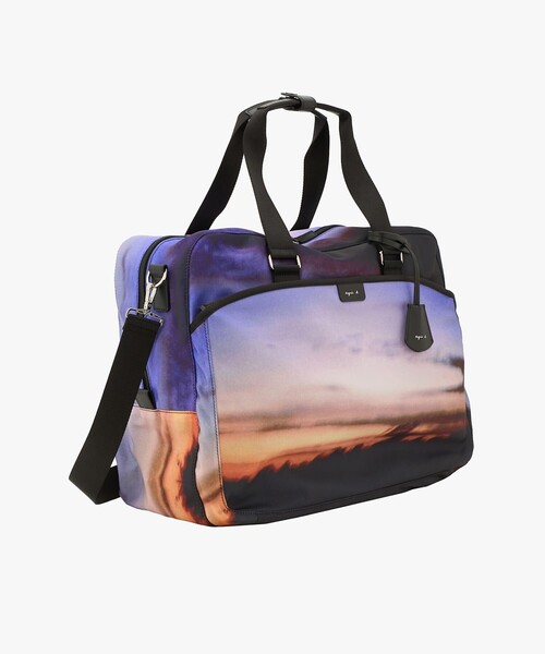 agnes b.(アニエスベー)の「フォトプリント ナイロン 2way ラージ ボストンバッグ "My bag" RAT01R-01(ボストンバッグ・レディース・パープル系その他・FREE)」の3枚目の写真